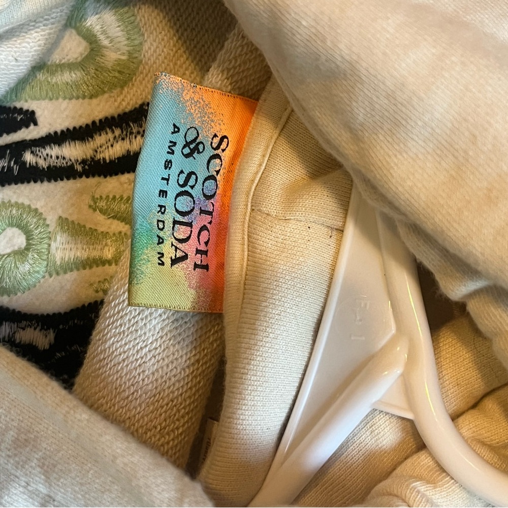 Scotch & Soda Off-White Ribbed Hoodie